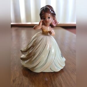 Charming Porcelain Josef Original Figurine with Brown and Cream Accents. (114)